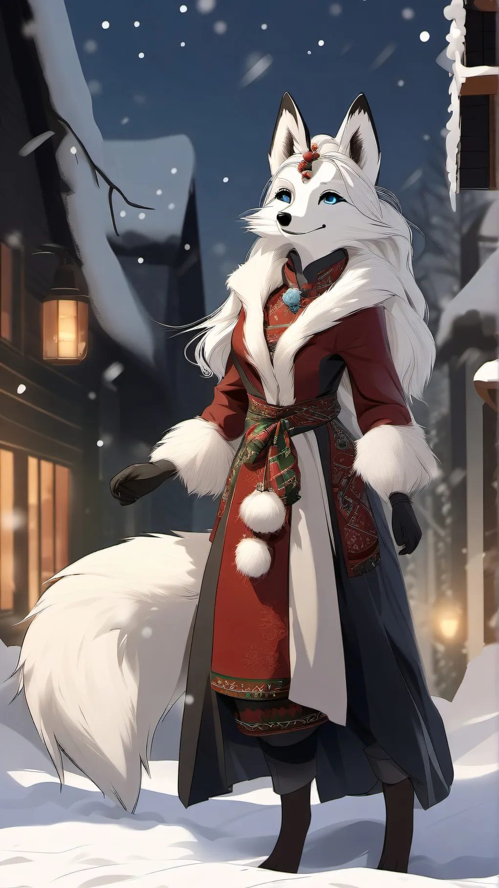 ai character: Holly Evergreen. background