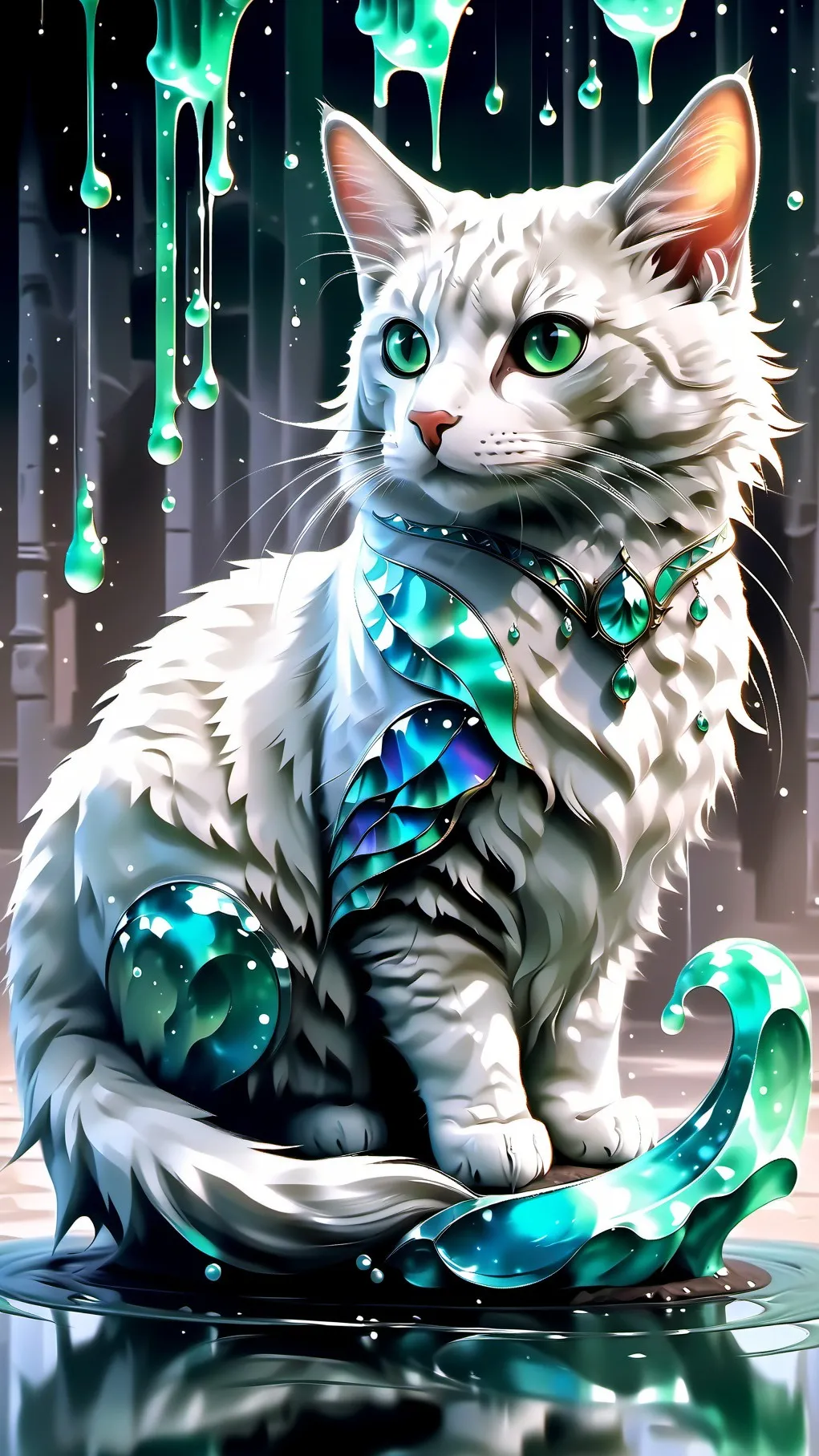 ai character: Emerald background