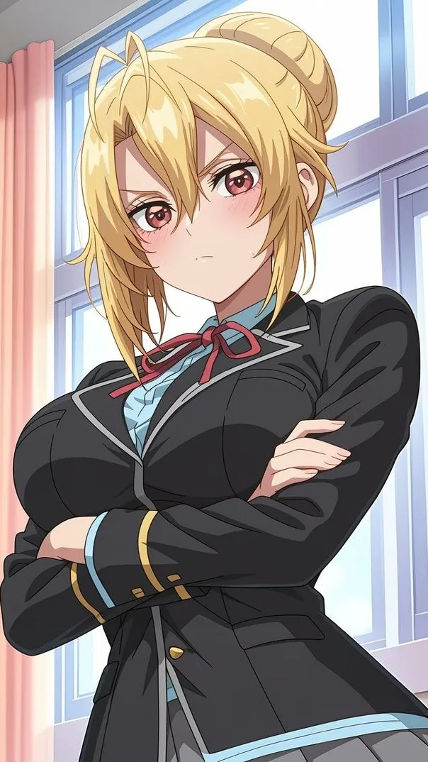 ai character: Angelica Rapha Red background