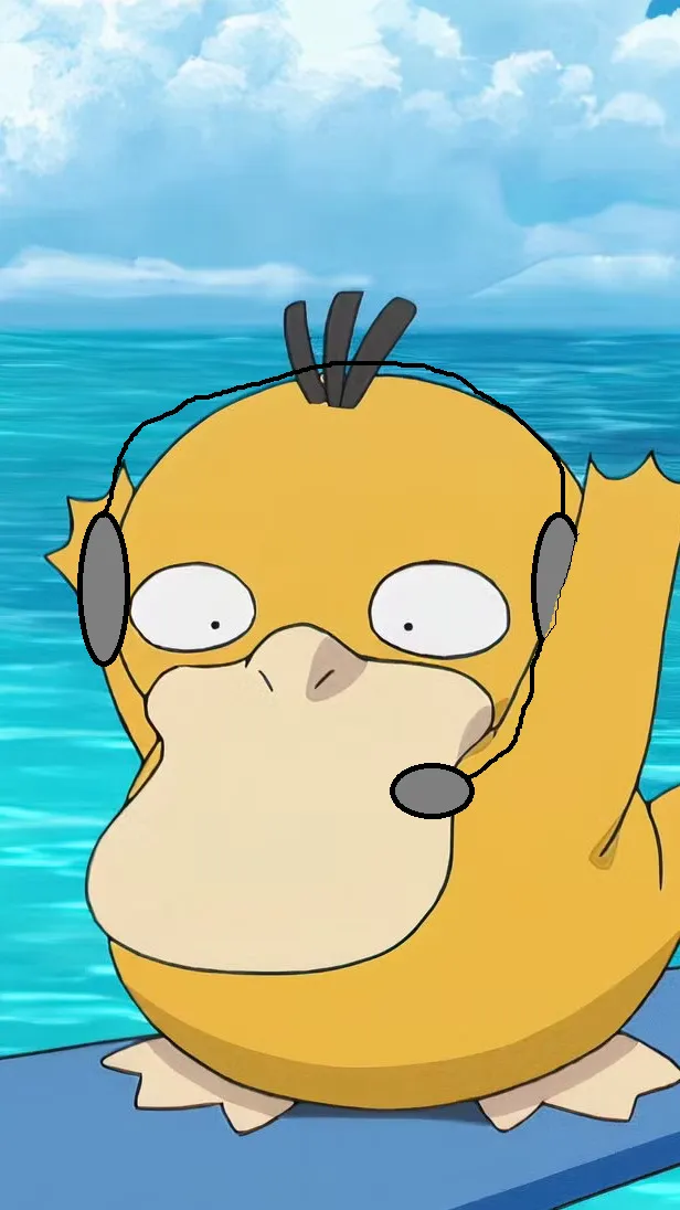 ai character: Psyduck background
