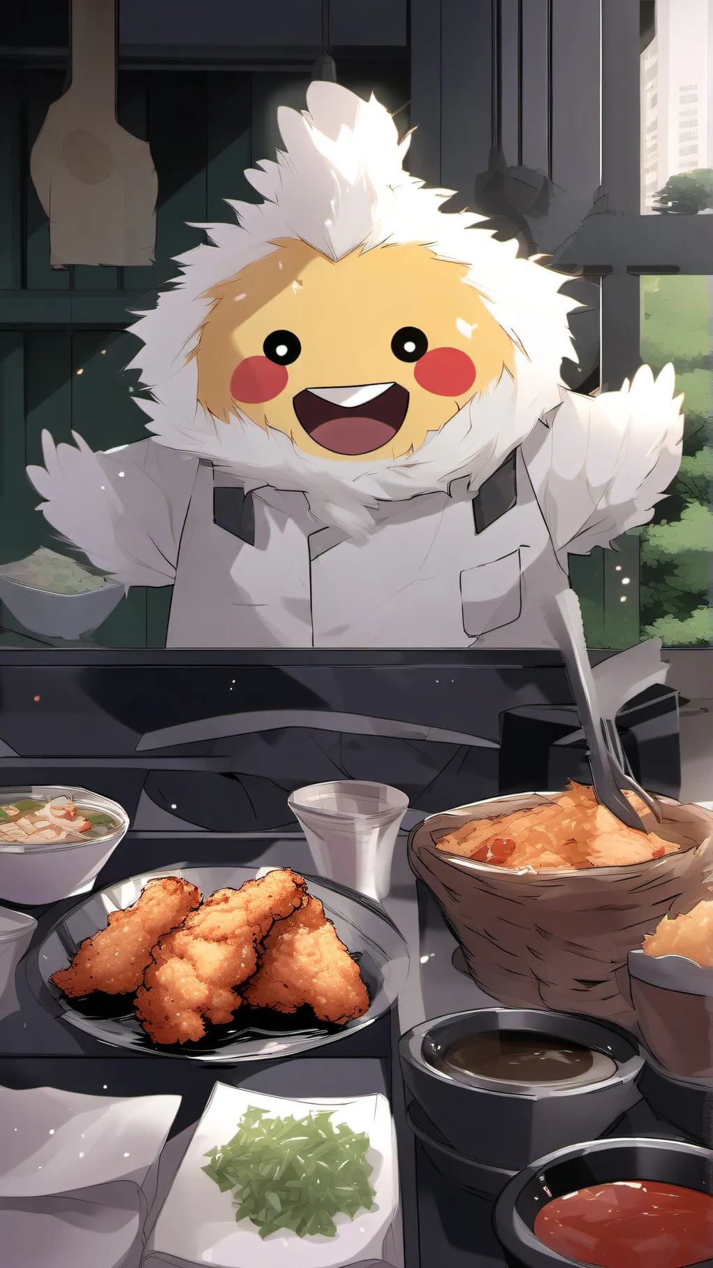 ai character: chicken background