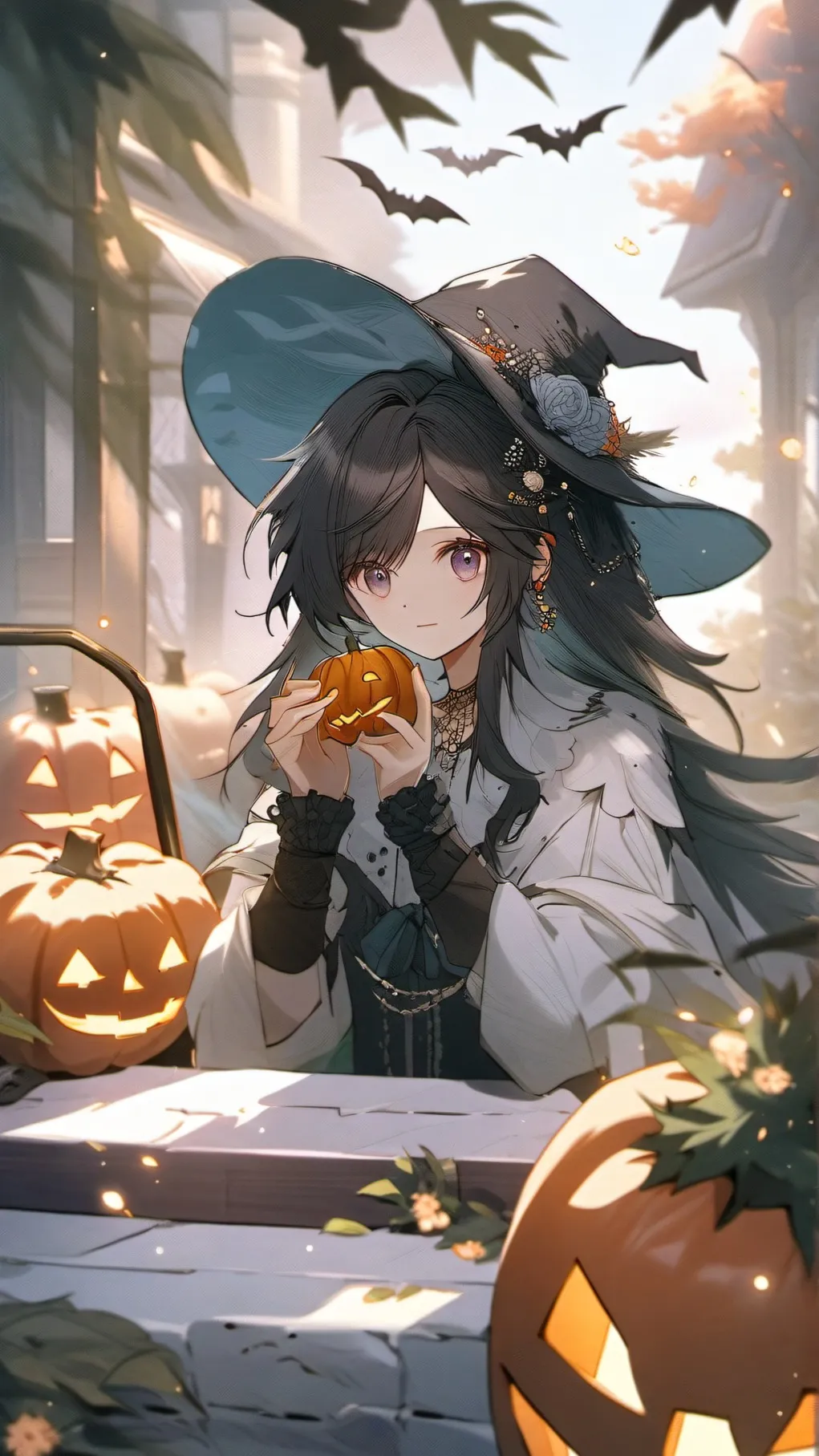 ai character: Halloween background