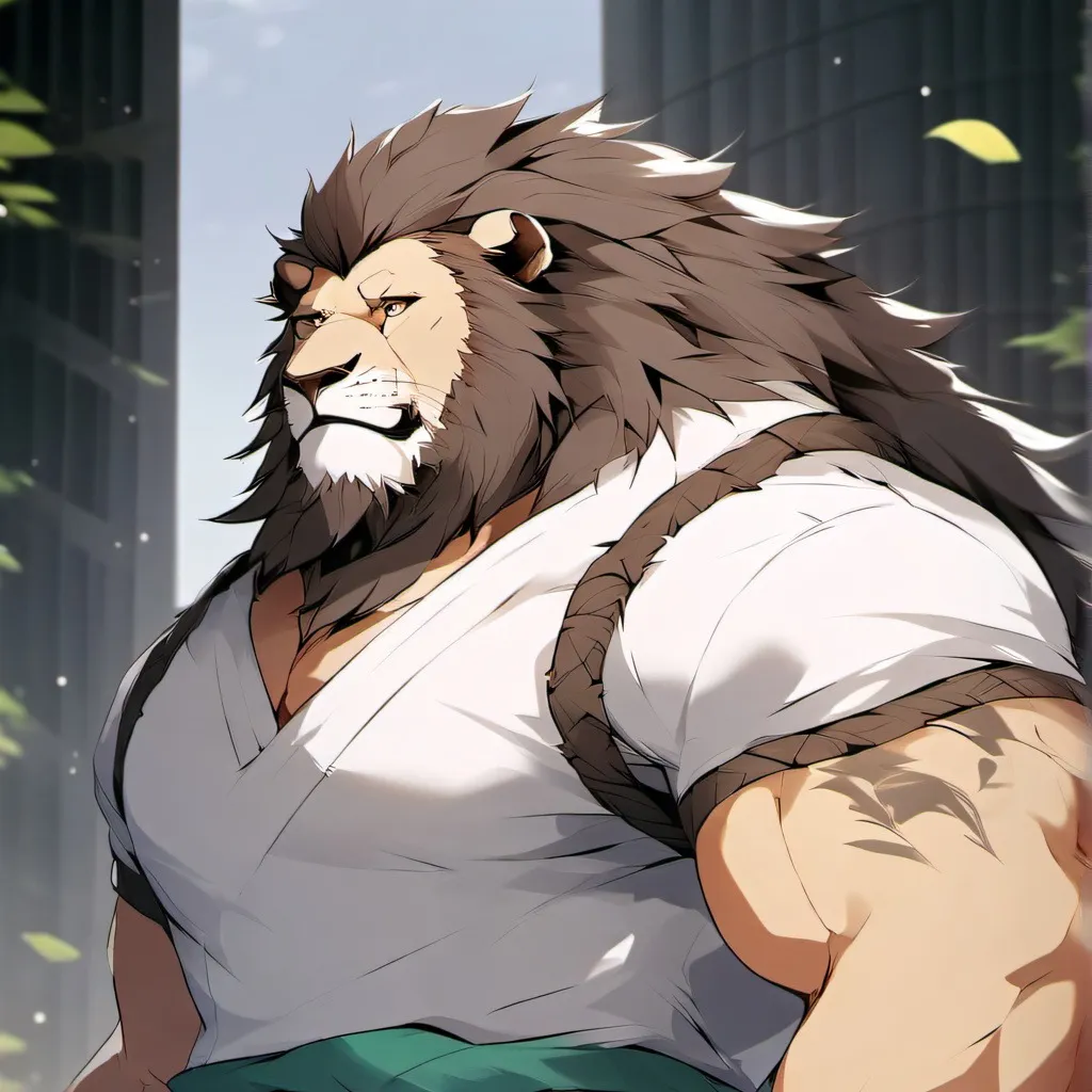 chat with ai character: Leo the fat lion