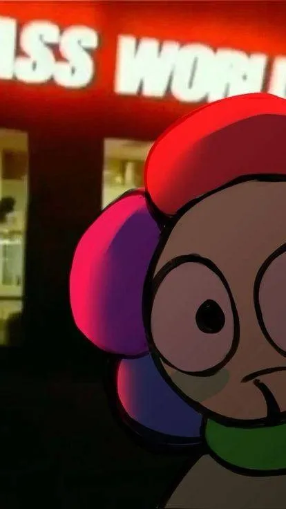 ai character: Dandys world... background