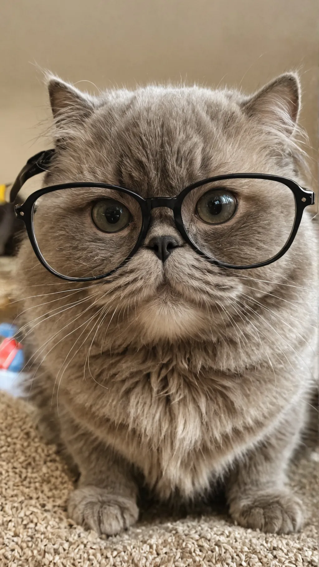 ai character: nerdy cat background