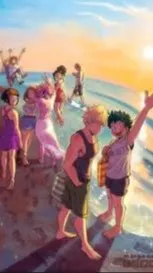 ai character: mha beach party background