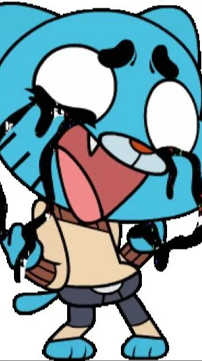 ai character: Gumball corumpido background