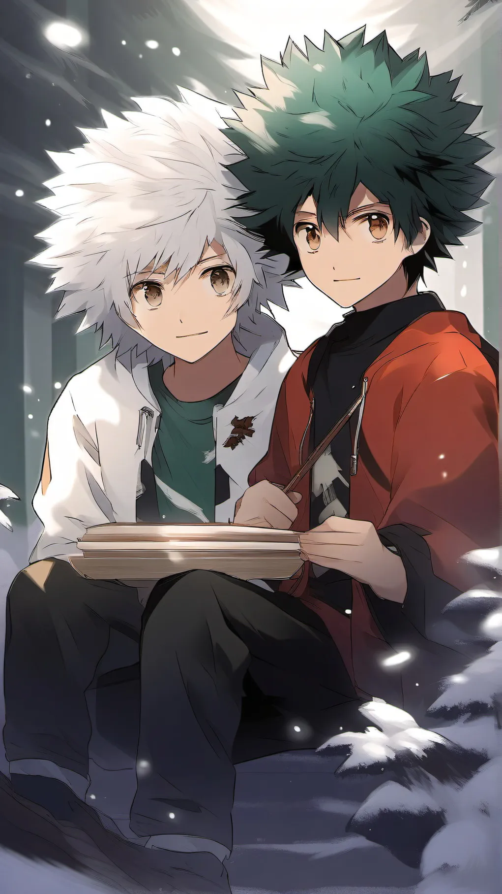 ai character: izuku+bakago background