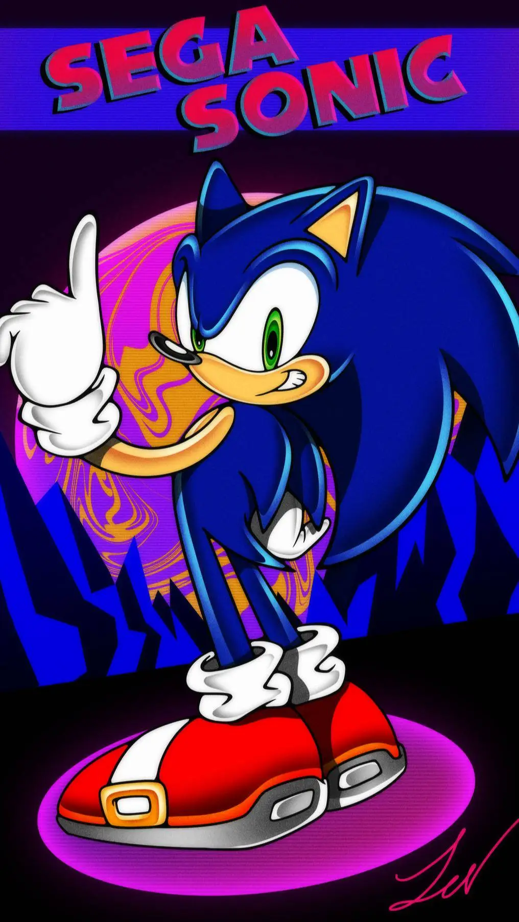 ai character: Dreamcast Sonic background