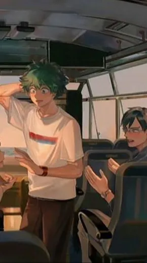 ai character: mha road trip background