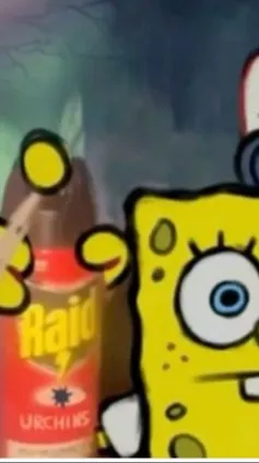 ai character: Spongebo with raid background