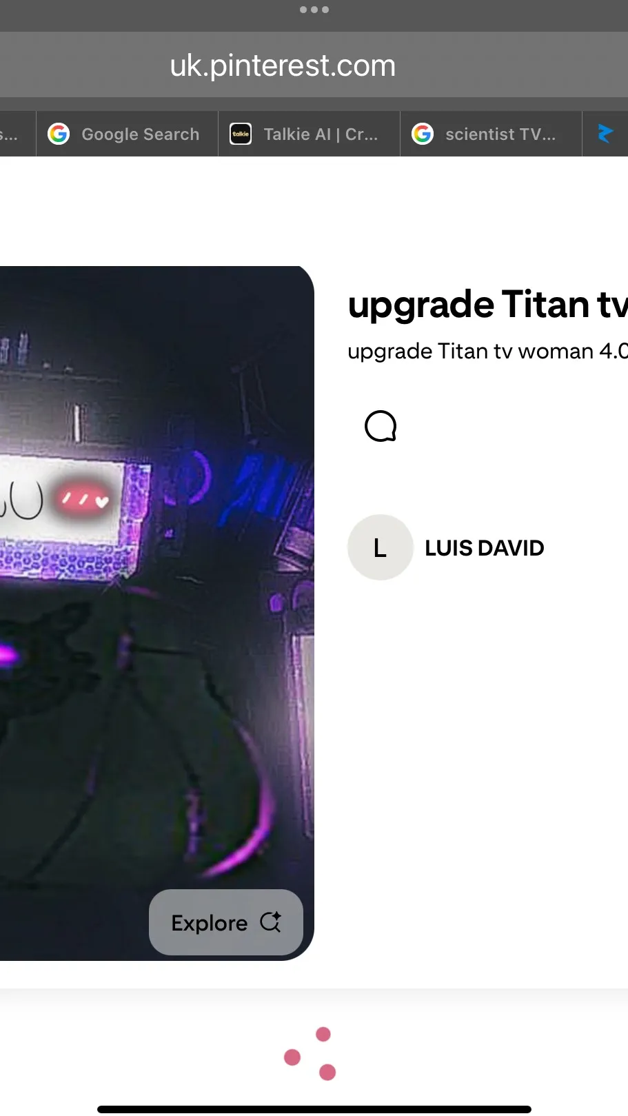 ai character: Titan TV woman  background