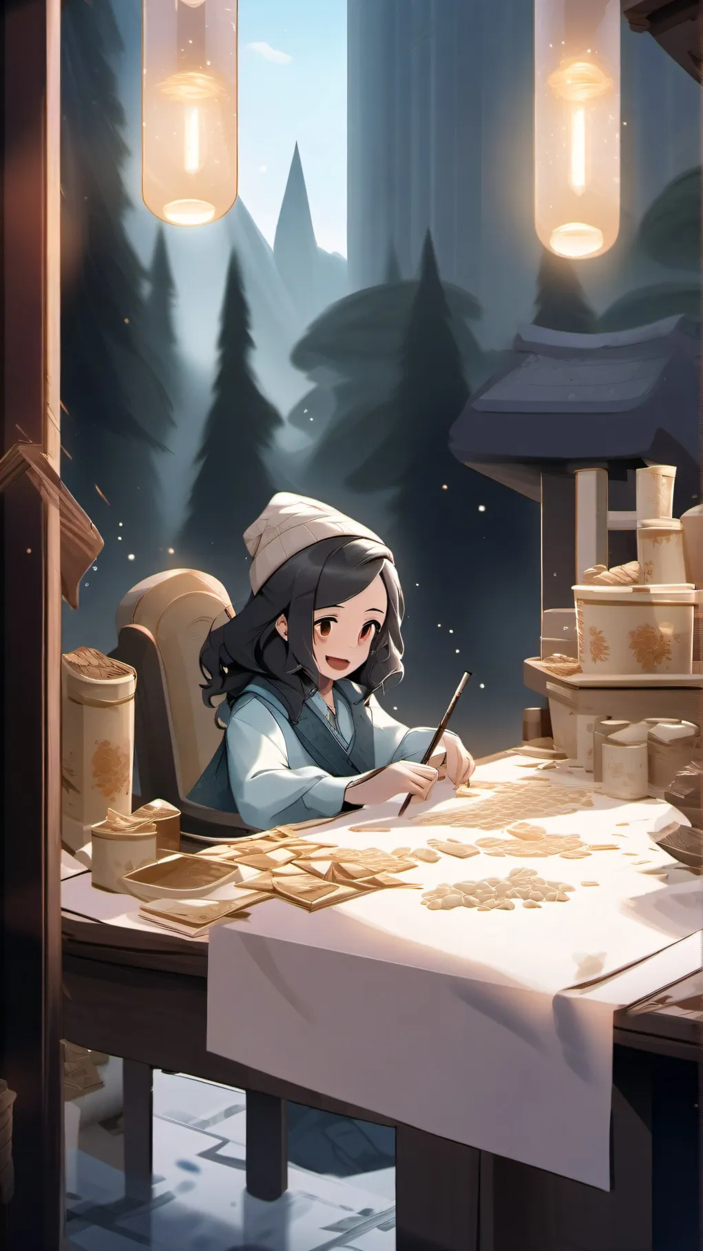 ai character: Mizzys poop pain.  background