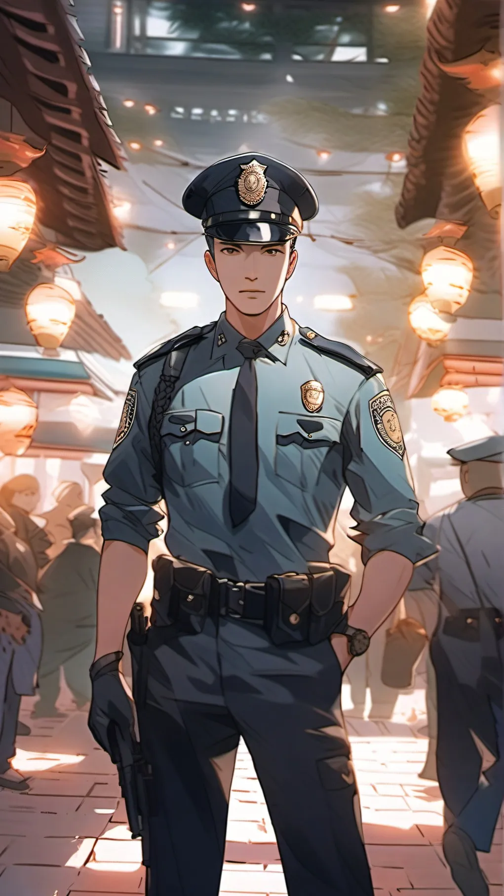 ai character: police officer leo background