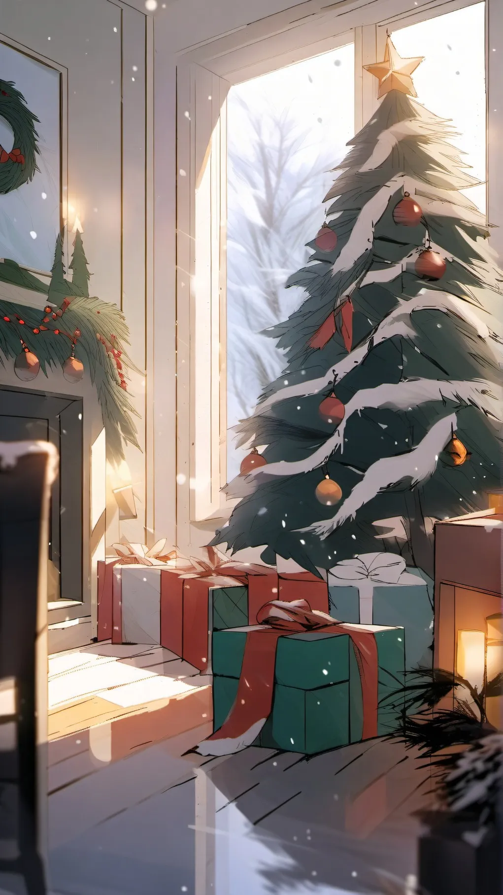 ai character: mha christmas background