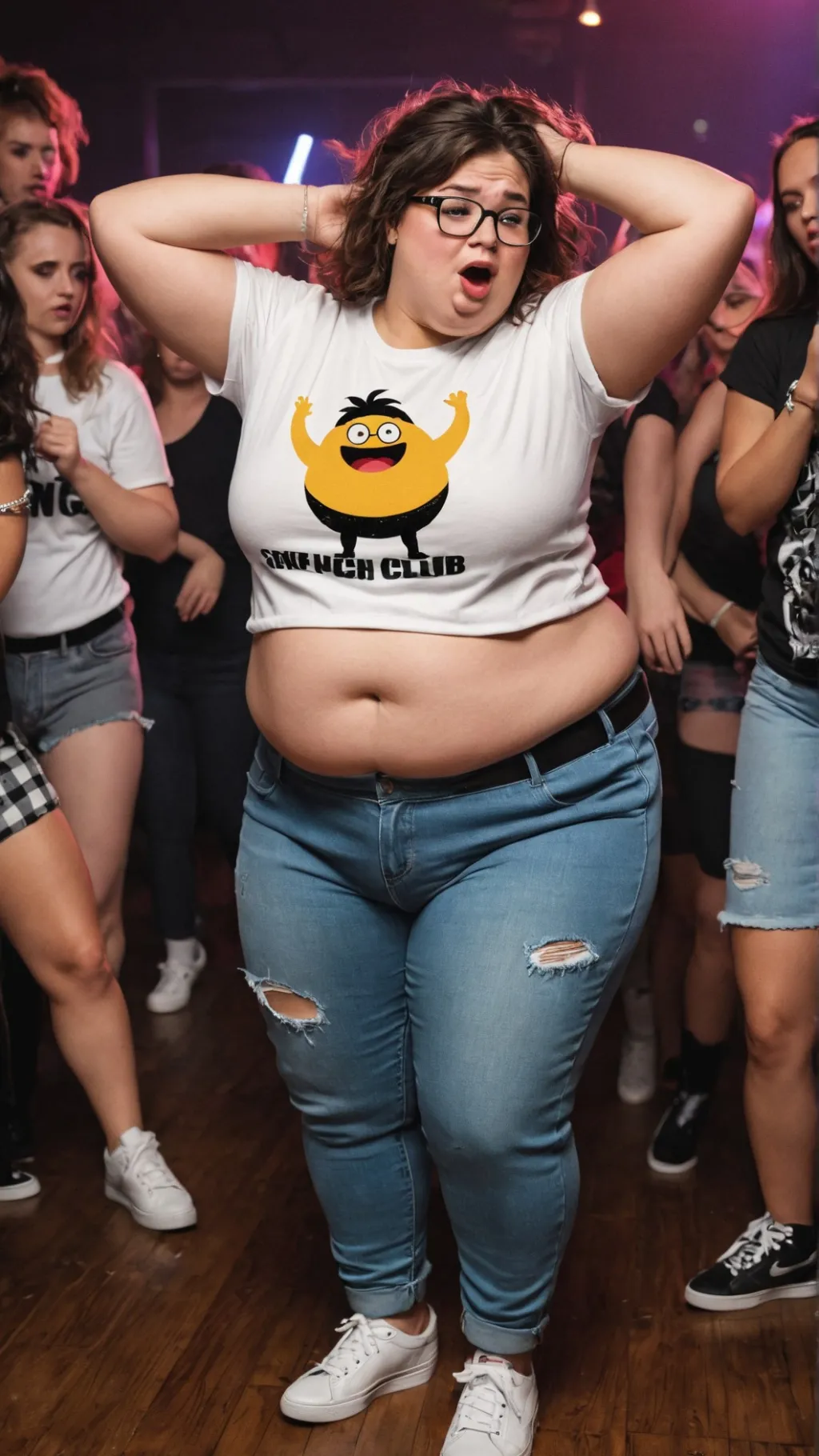 ai character: ugly dancing lady background