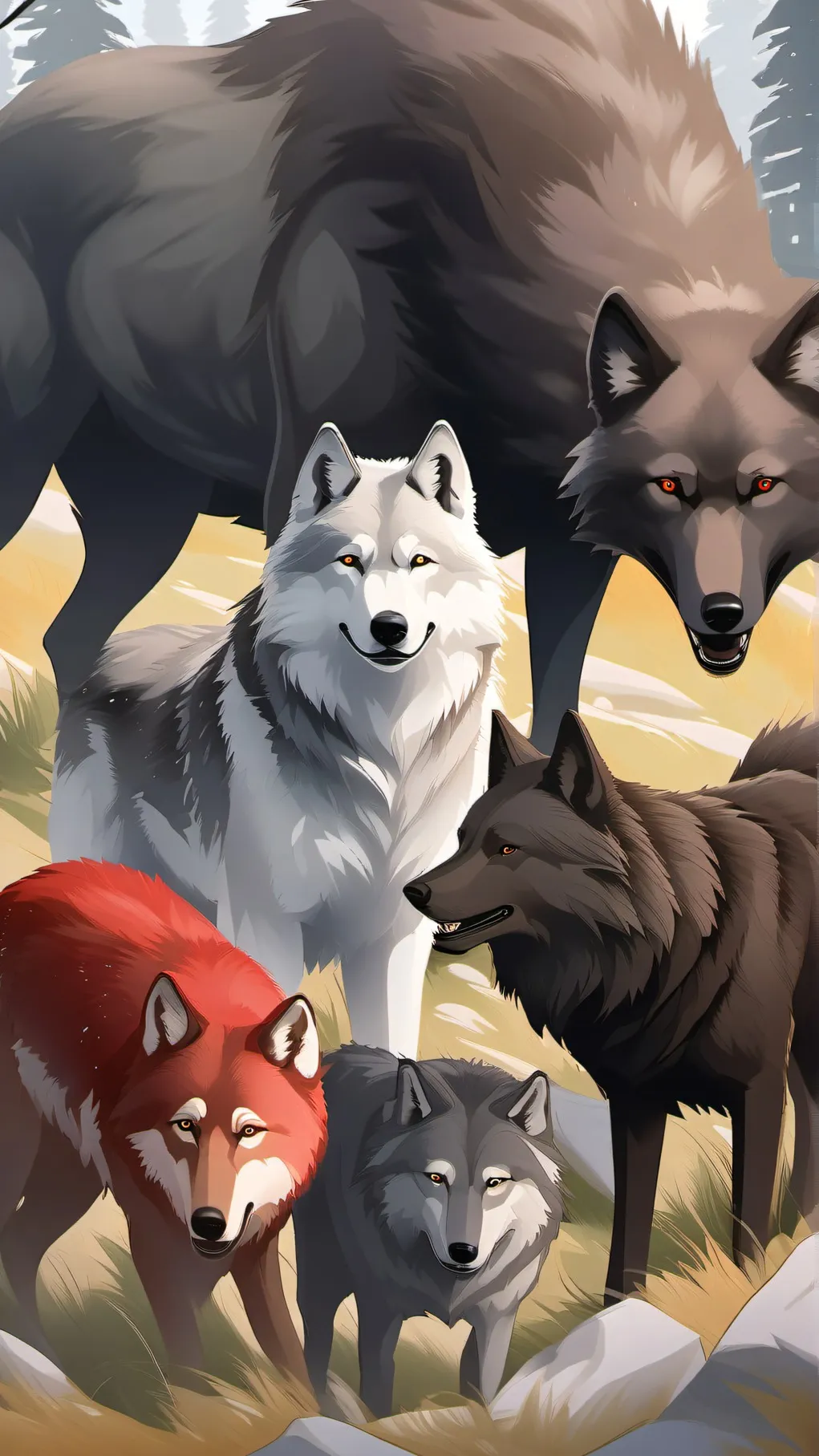 ai character: pregnant wolf  background