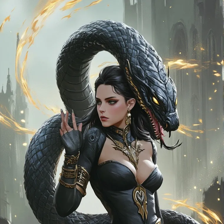 chat with ai character: Famel snake demon