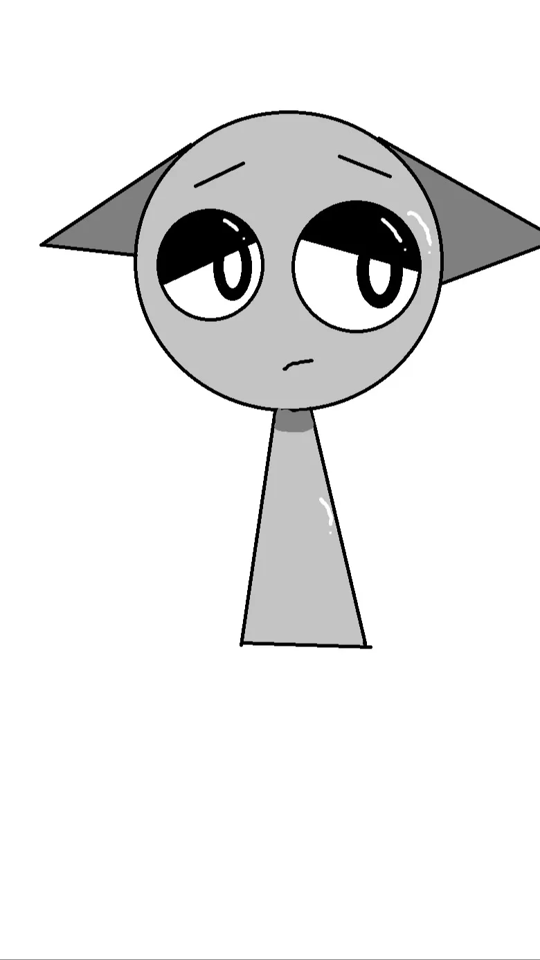 ai character: Sprunki hate Gray background