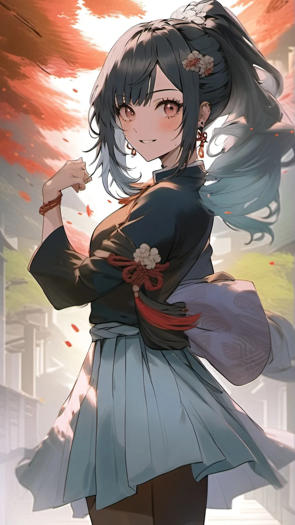 ai character: young Chiyo Shuzen background