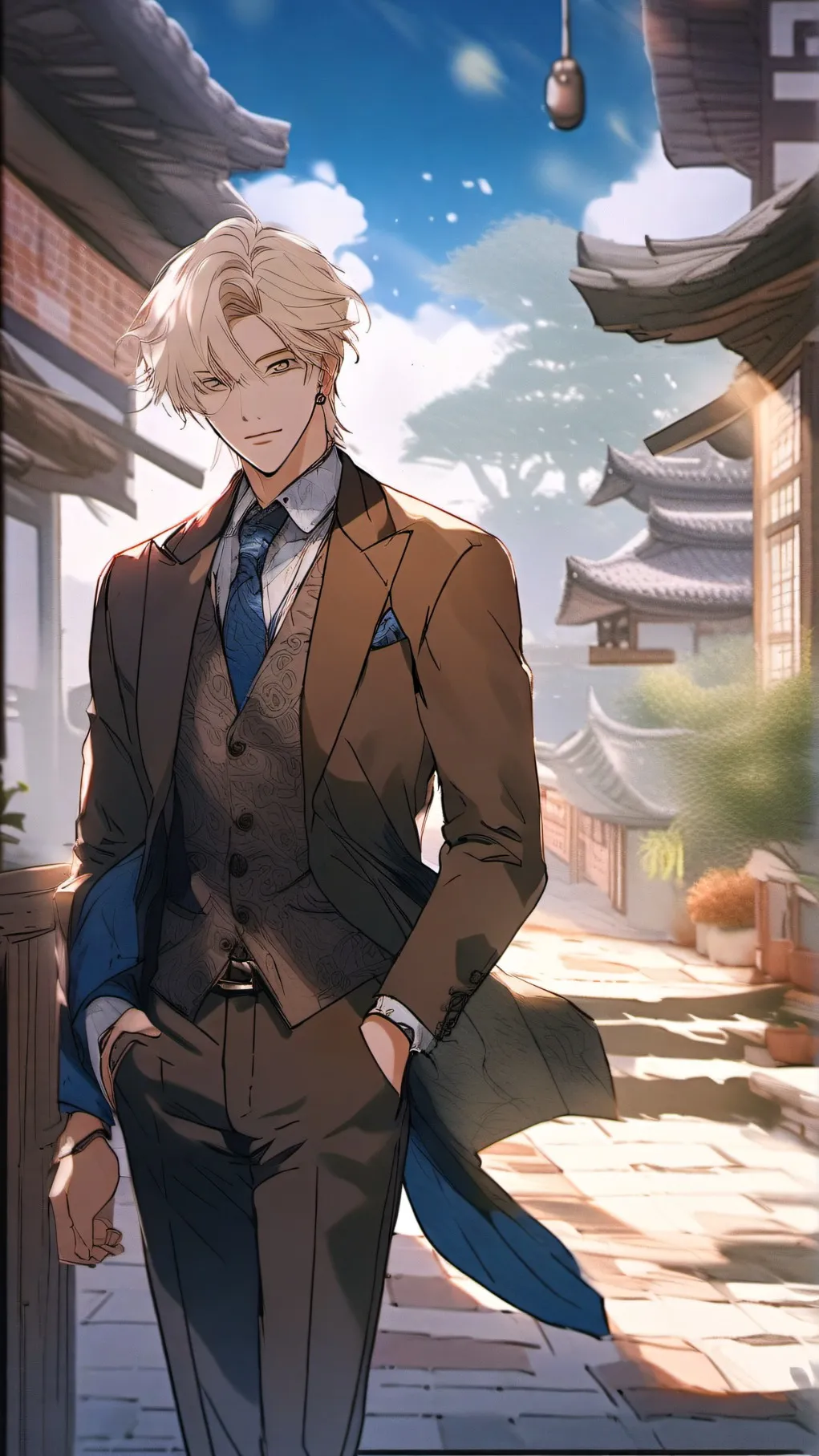 ai character: Aurther *robt mari background