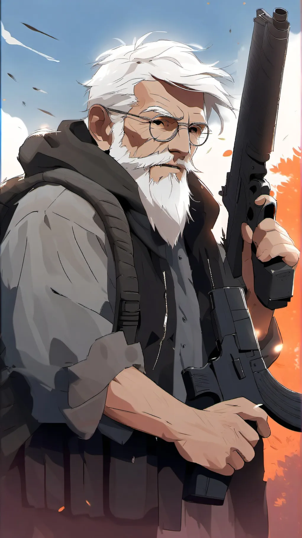 ai character: Mad old man background
