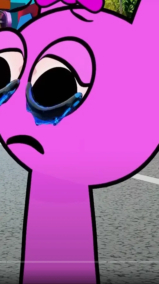 ai character: sad pinki background