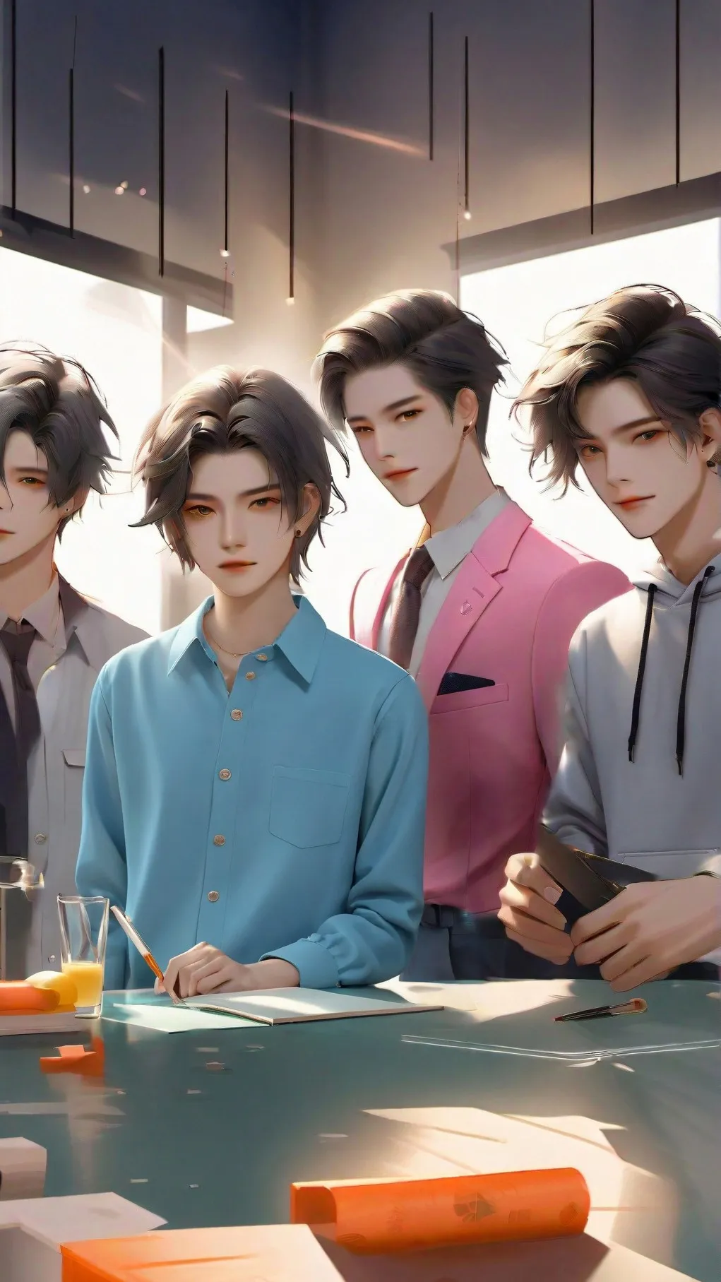 ai character: Alex,Roy,Rev,Leo background