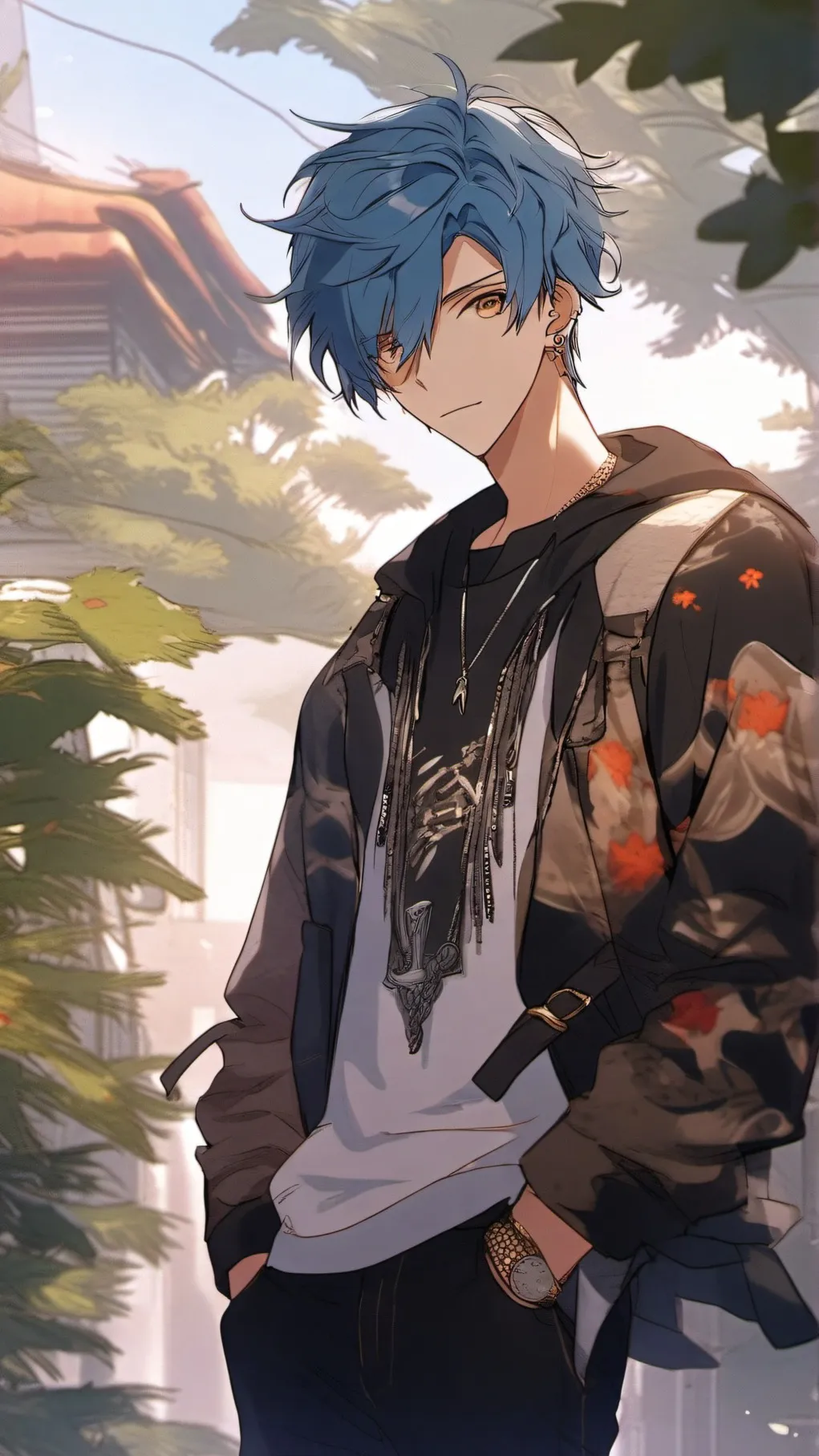 ai character: blu background