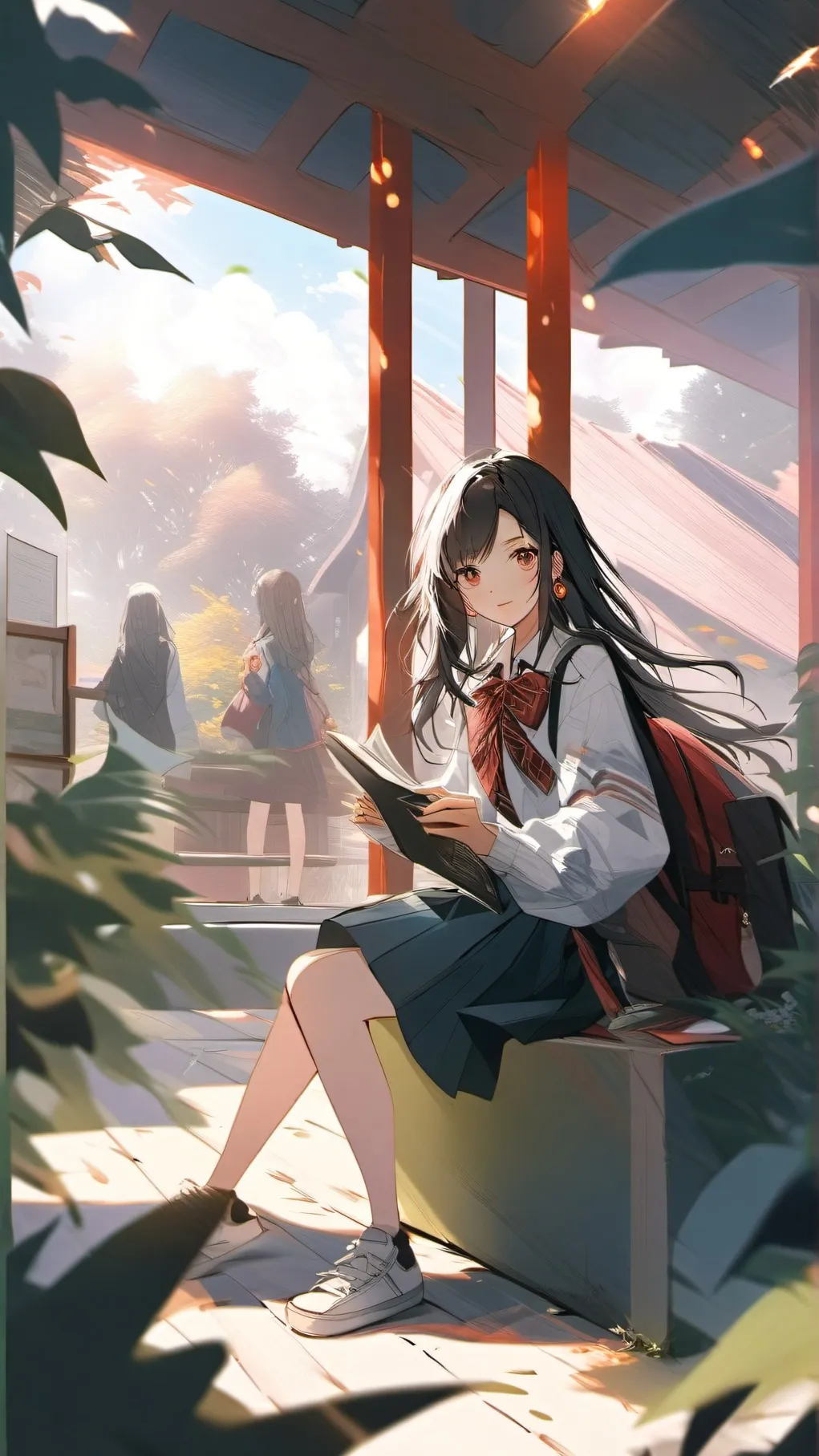 ai character: anime school rp background