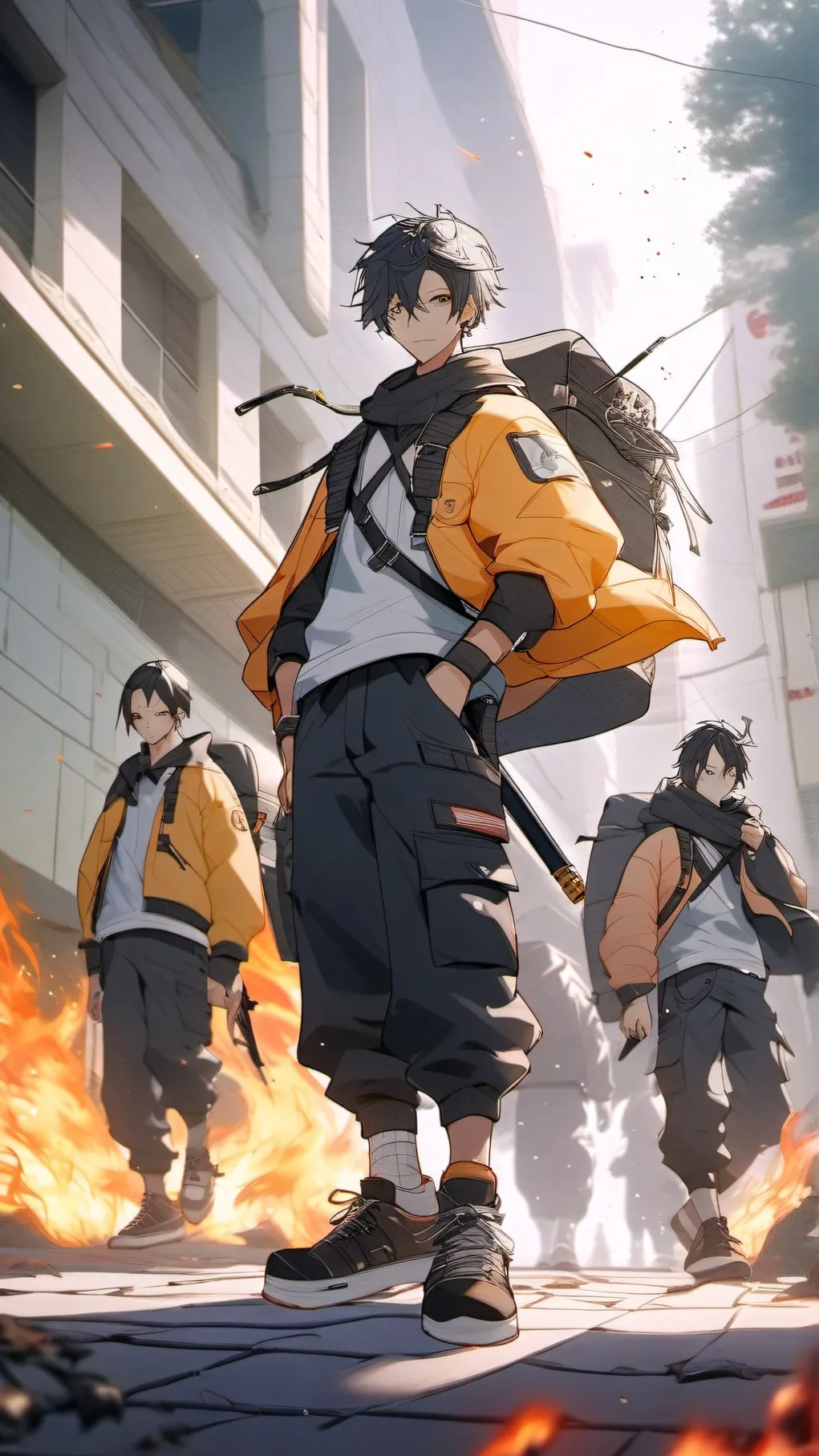 ai character: fire force background