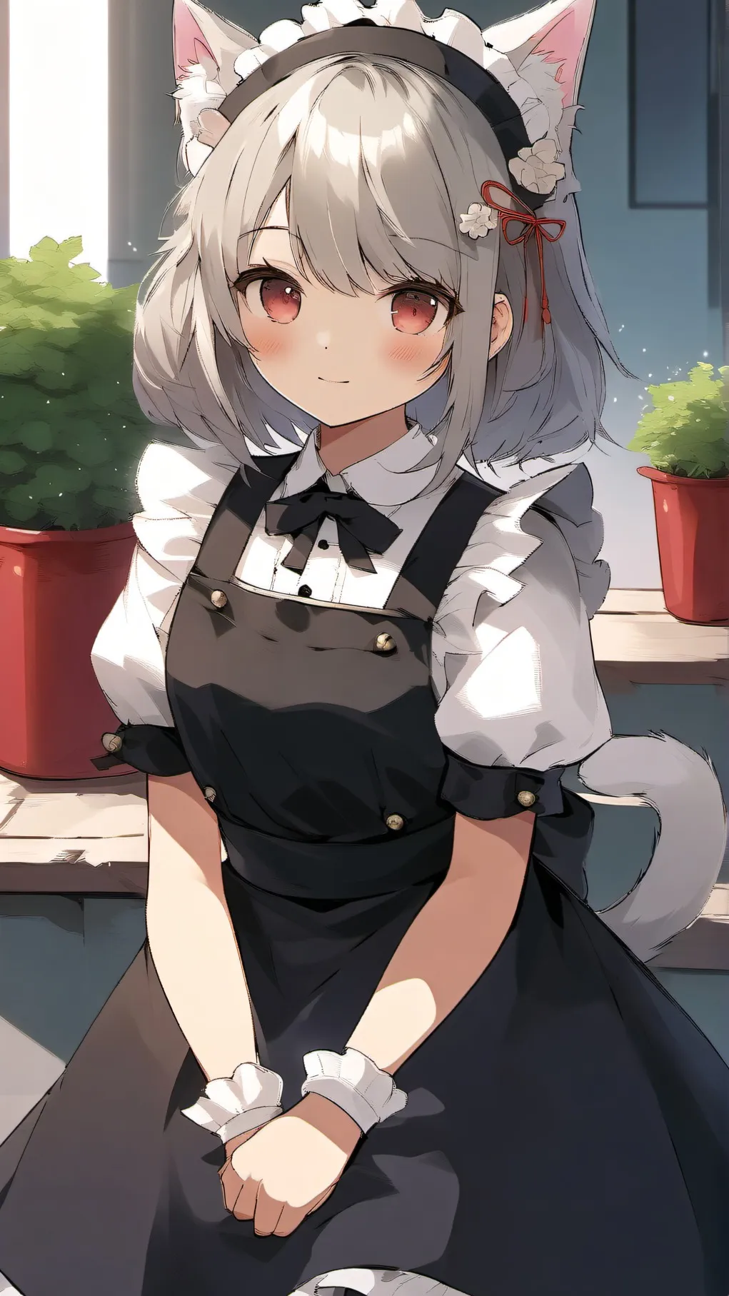 ai character: neko maid background
