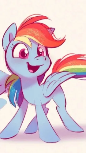 ai character: Rainbow dash  background