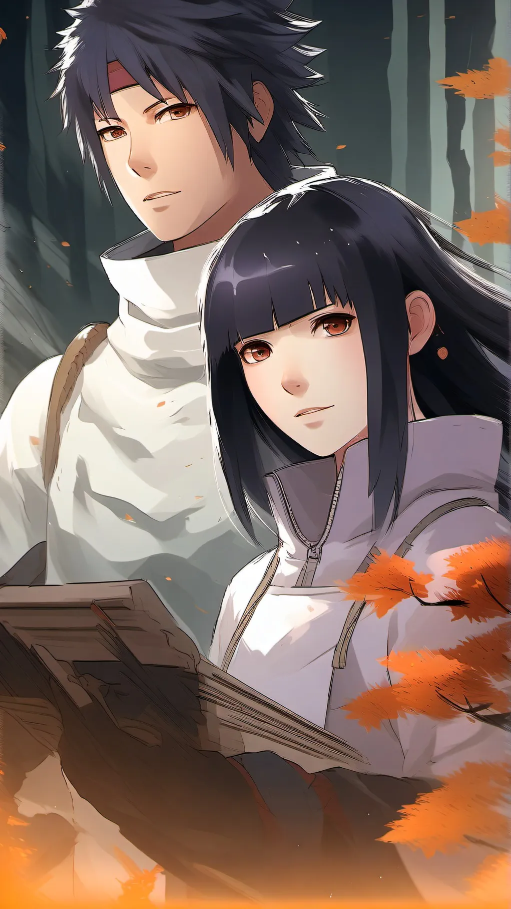 ai character: Sasuke and Hinata  background