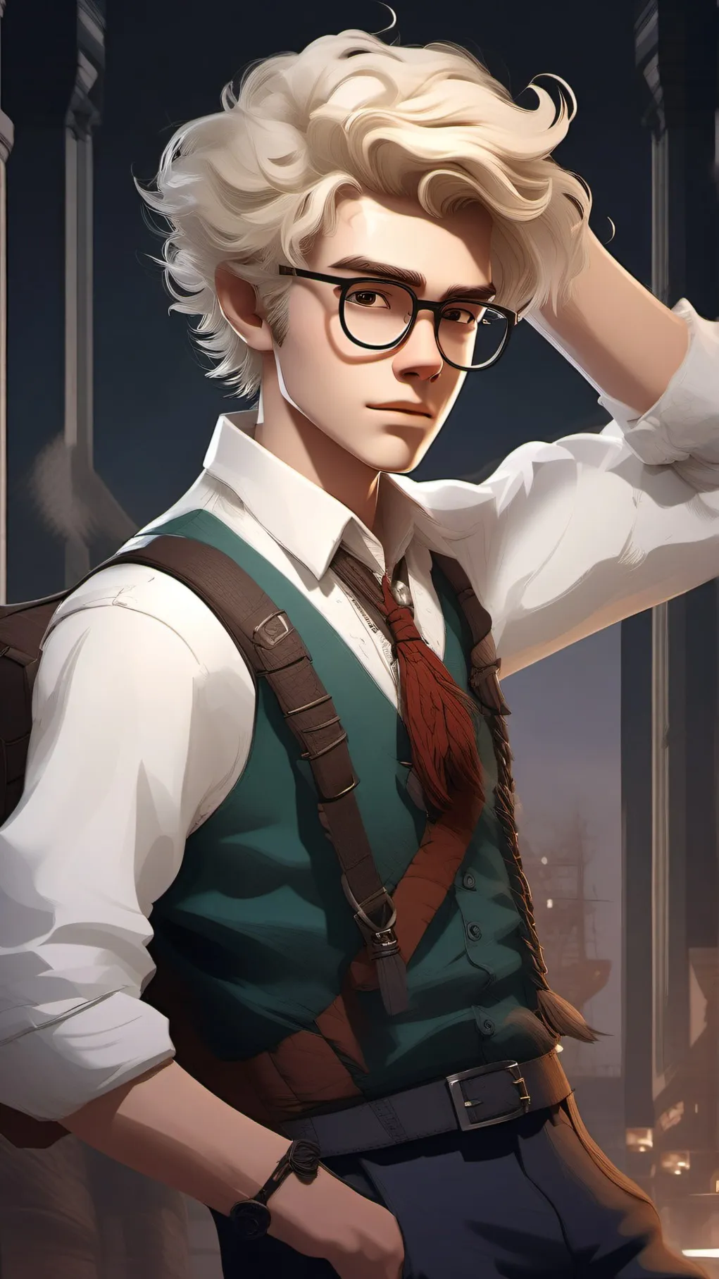 ai character: Nerdy Nathan  background