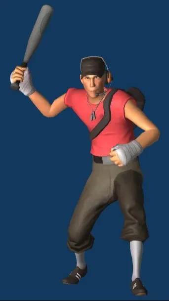 ai character: red scout from tf2 background