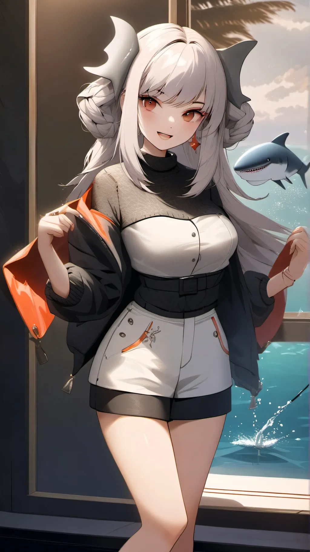 ai character: Shark girl background