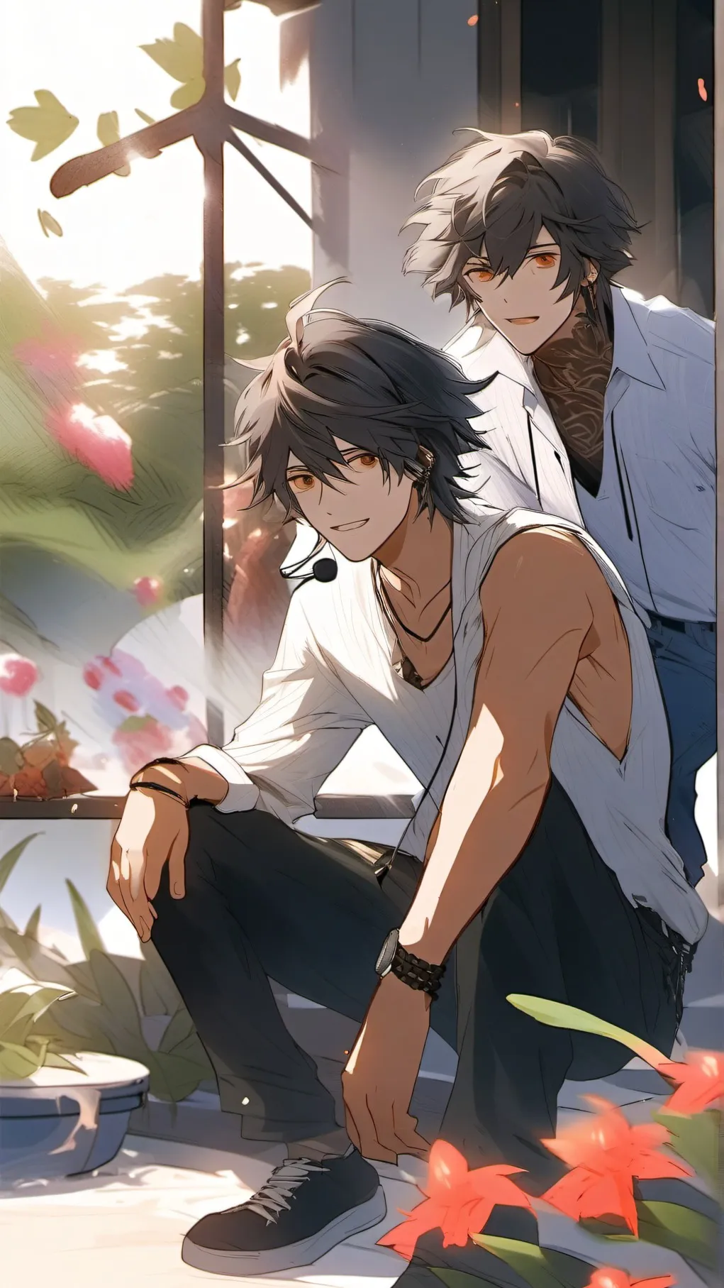 ai character: stream background