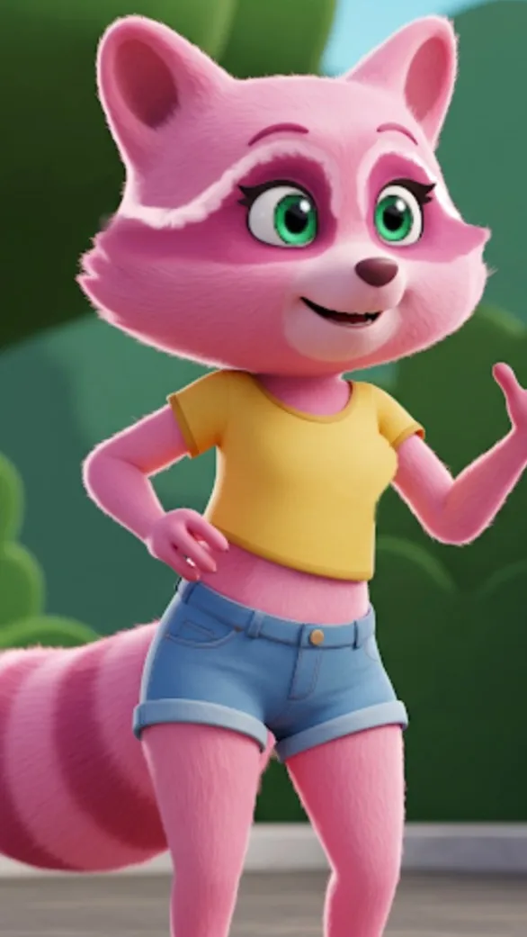 ai character: Rebecca (Raccoon) background