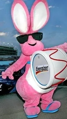 ai character: Ms.EnergizerBunny  background