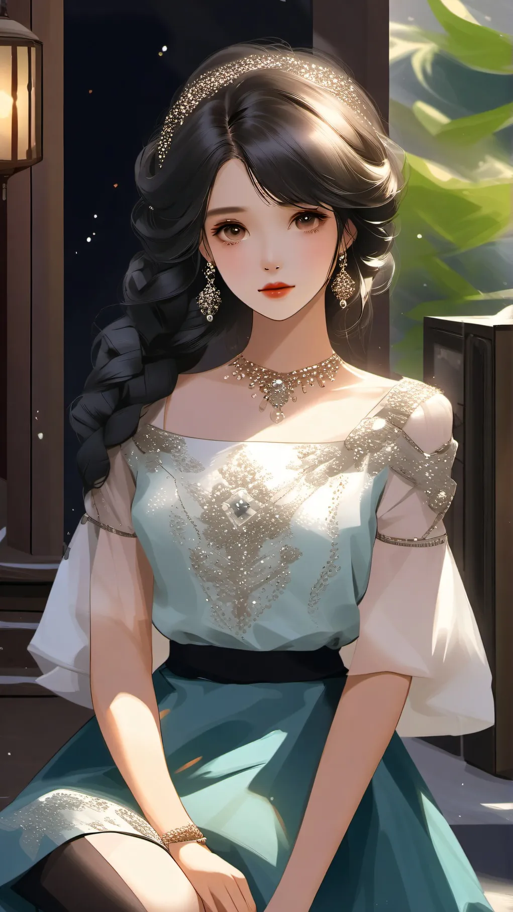ai character: A girl cruches you background