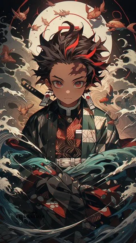 ai character: Tanjiro Kamado background