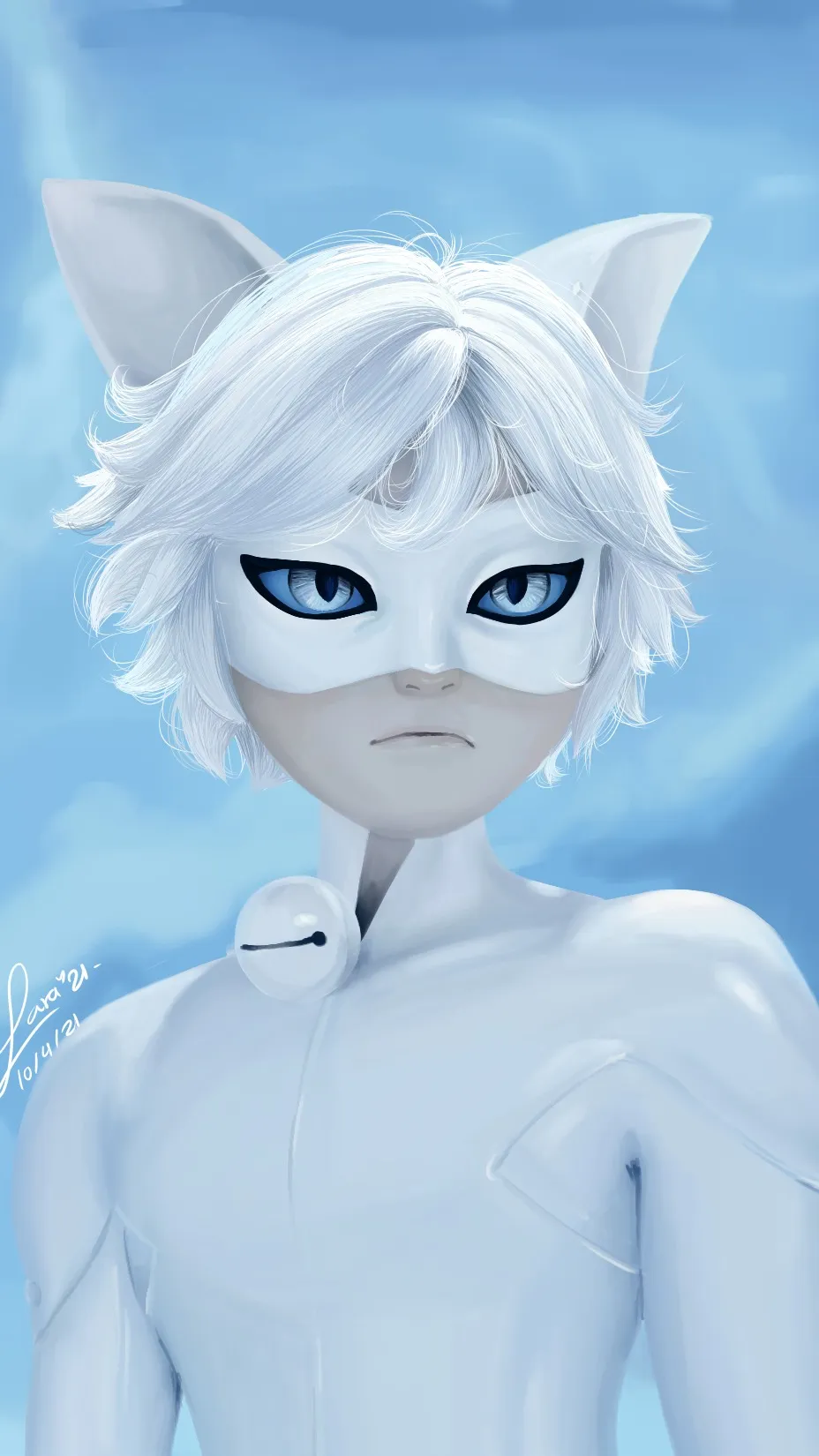 ai character: Cat Blanc background