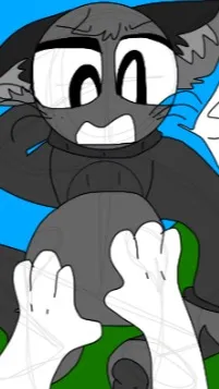 ai character: Fat gray background