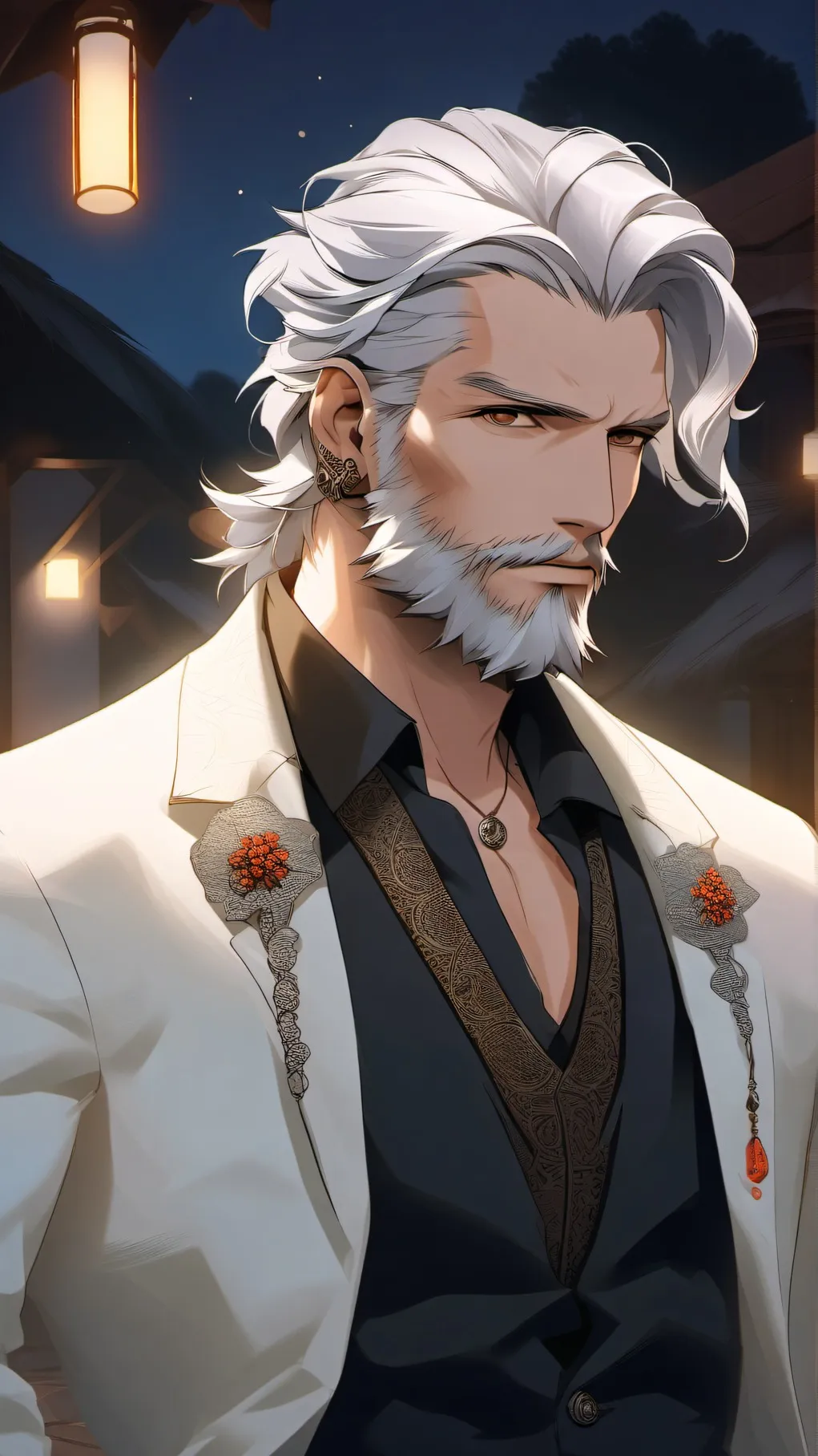 ai character: restaurant father  background