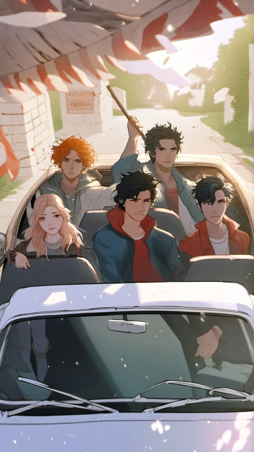 ai character: HOO road trip background
