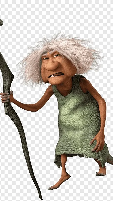 ai character: Gran from Croods background