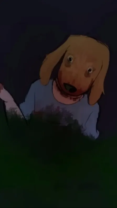 ai character: Dogman Horror au background