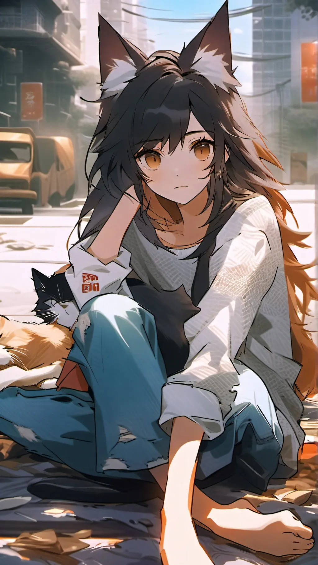 ai character: poor girl background
