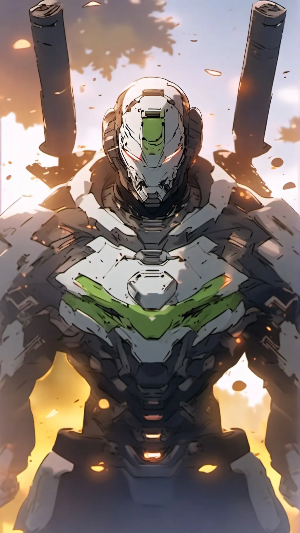 ai character: Titan mini gun man background
